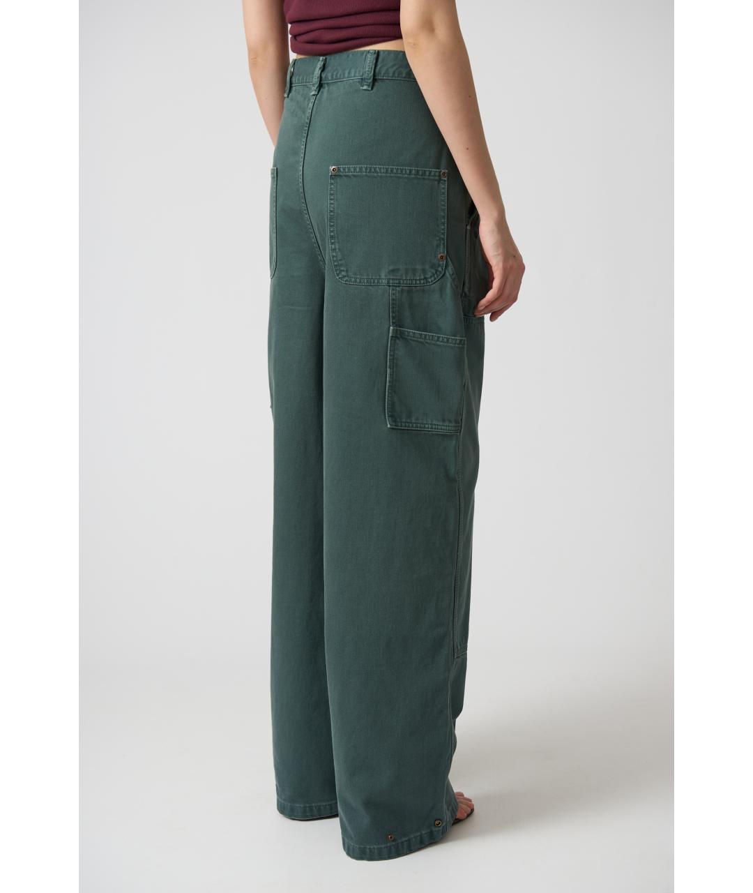 MAGDA BUTRYM Зеленые хлопковые прямые джинсы, фото 4