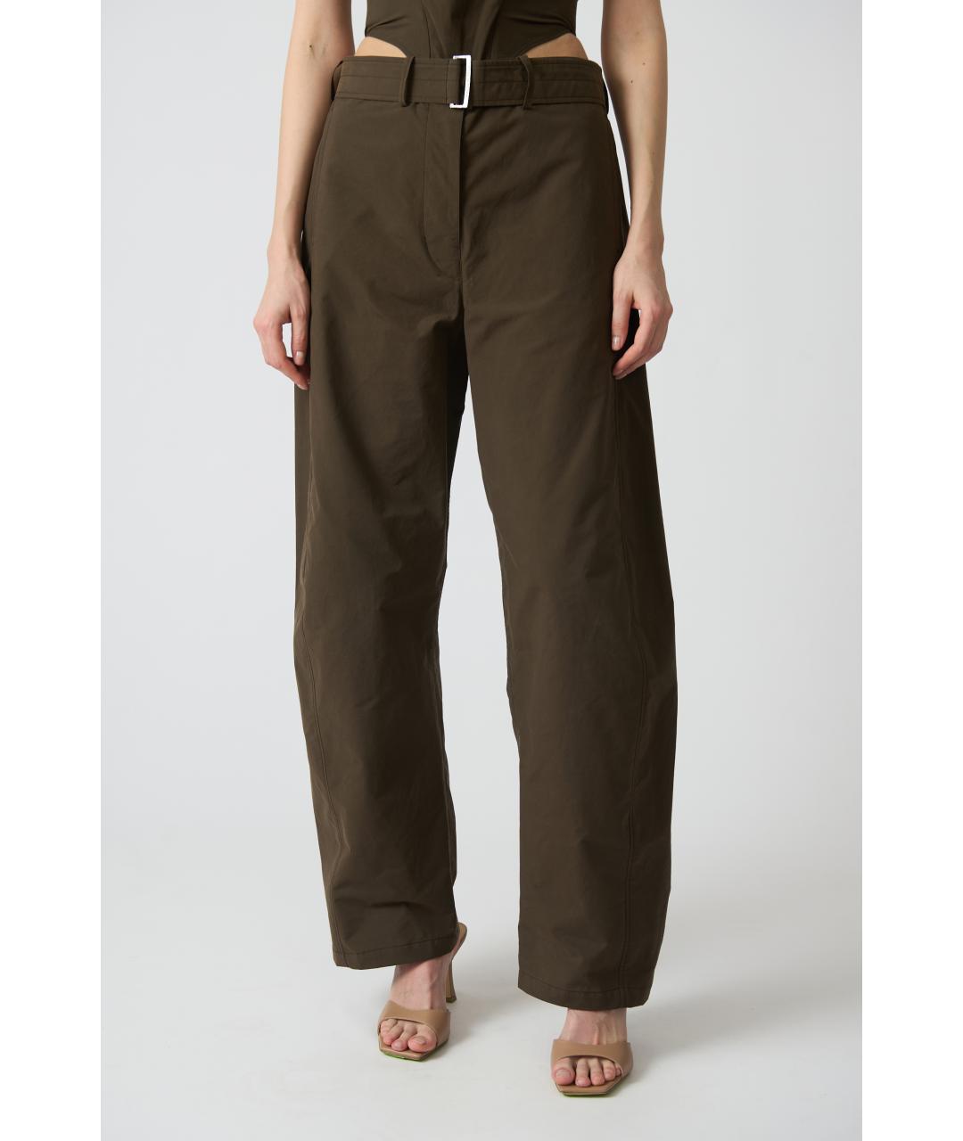 MAGDA BUTRYM Коричневые хлопковые прямые брюки, фото 5