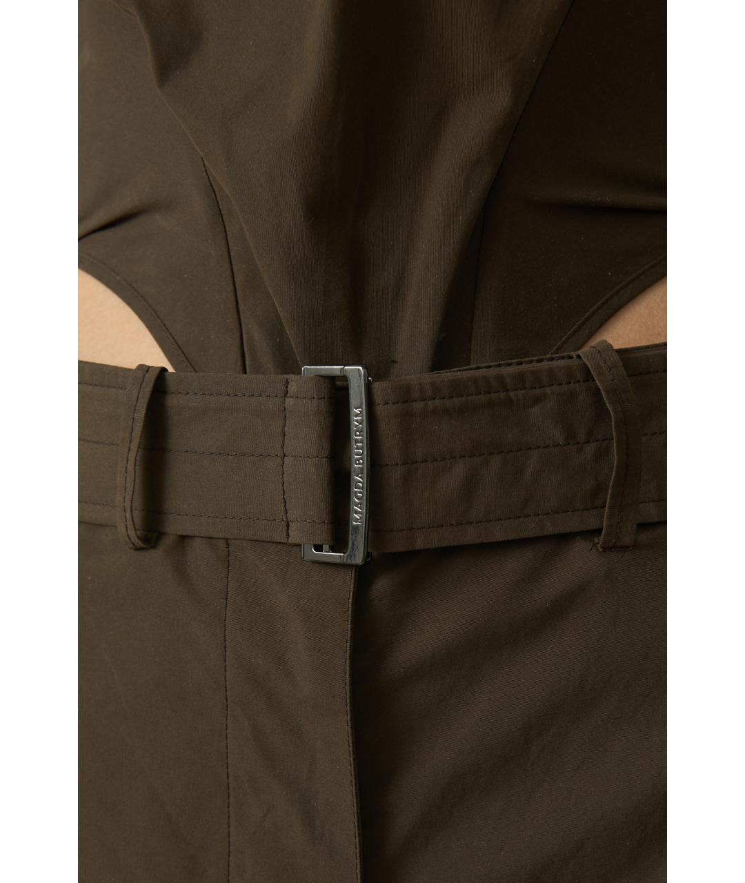 MAGDA BUTRYM Коричневые хлопковые прямые брюки, фото 2