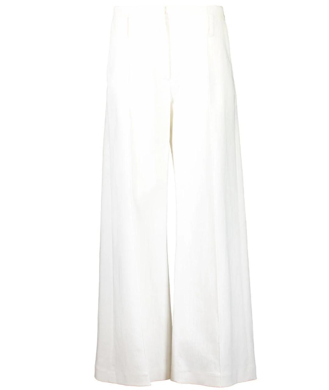 BRUNELLO CUCINELLI Белые хлопковые прямые брюки, фото 1