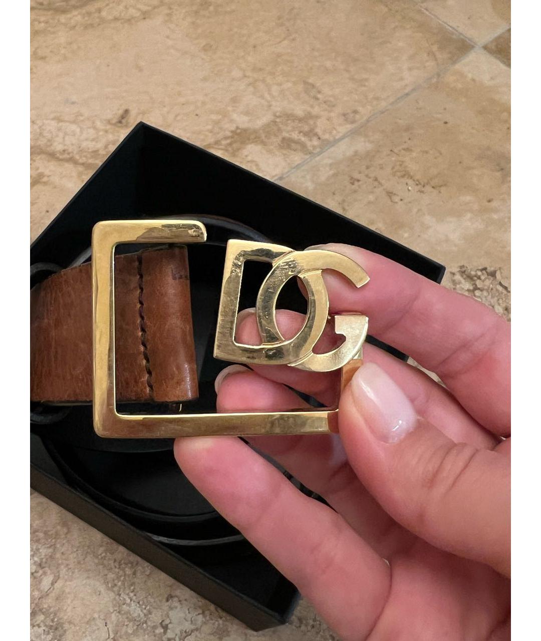 DOLCE&GABBANA Коричневый кожаный ремень, фото 9