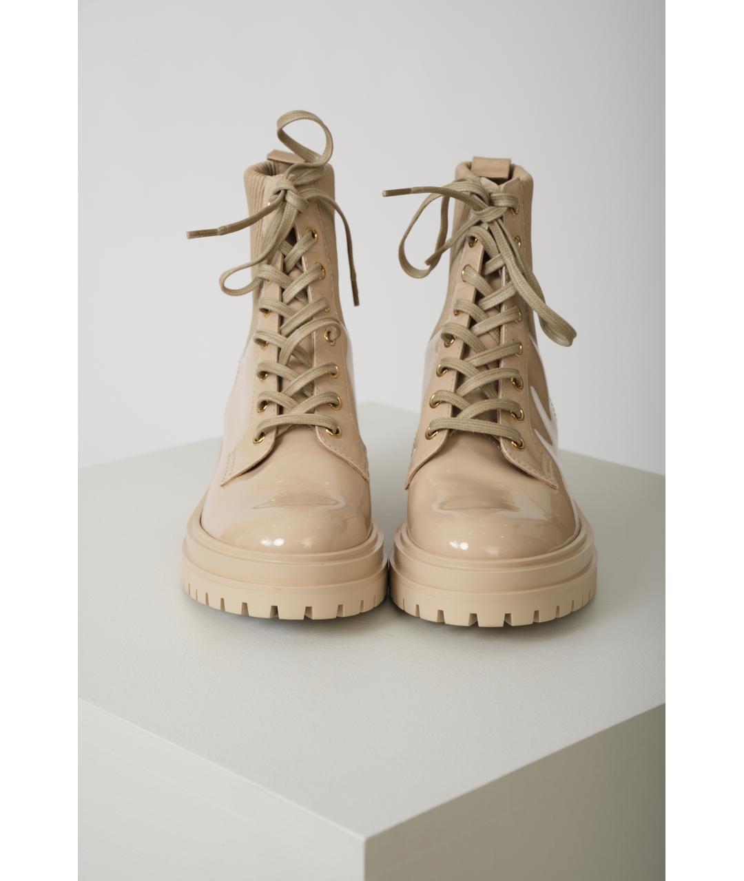 GIANVITO ROSSI Бежевые кожаные ботинки, фото 4