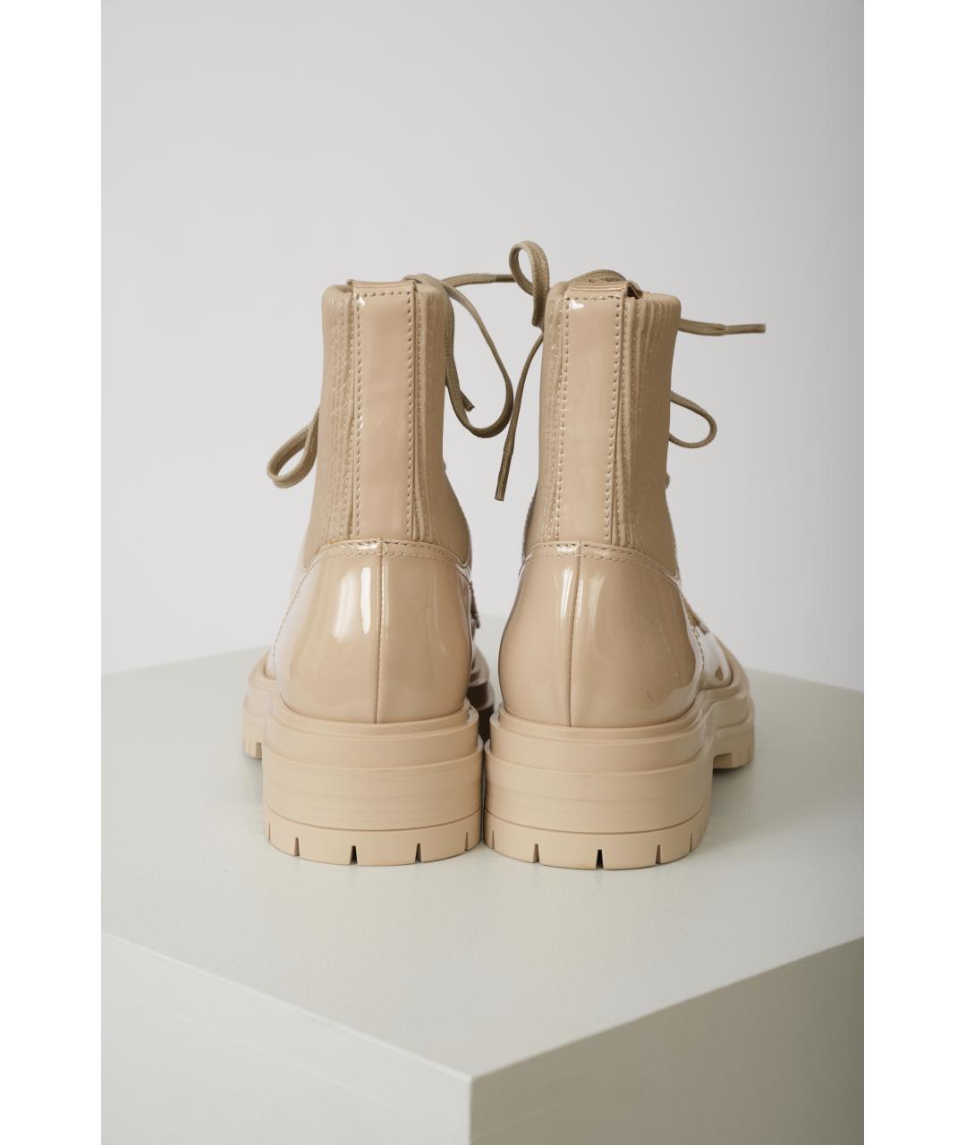 GIANVITO ROSSI Бежевые кожаные ботинки, фото 3