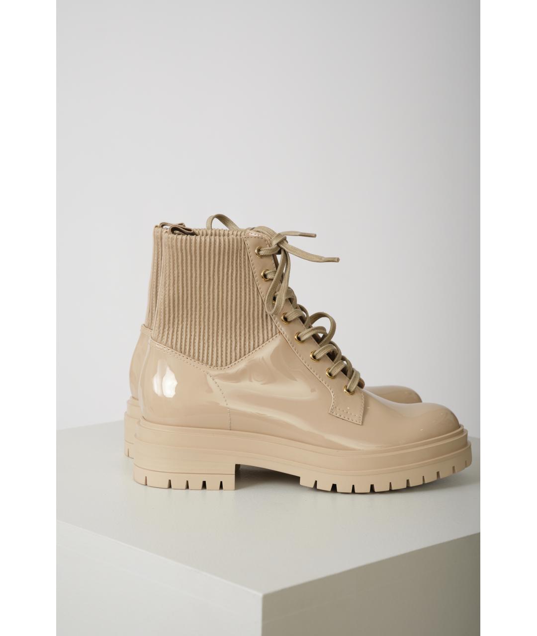 GIANVITO ROSSI Бежевые кожаные ботинки, фото 2