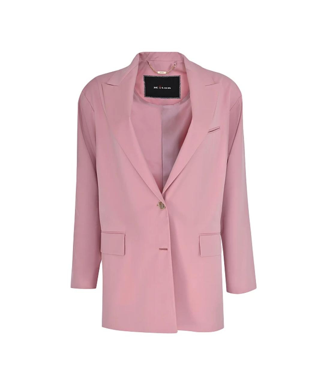 KITON Розовый шерстяной жакет/пиджак, фото 1