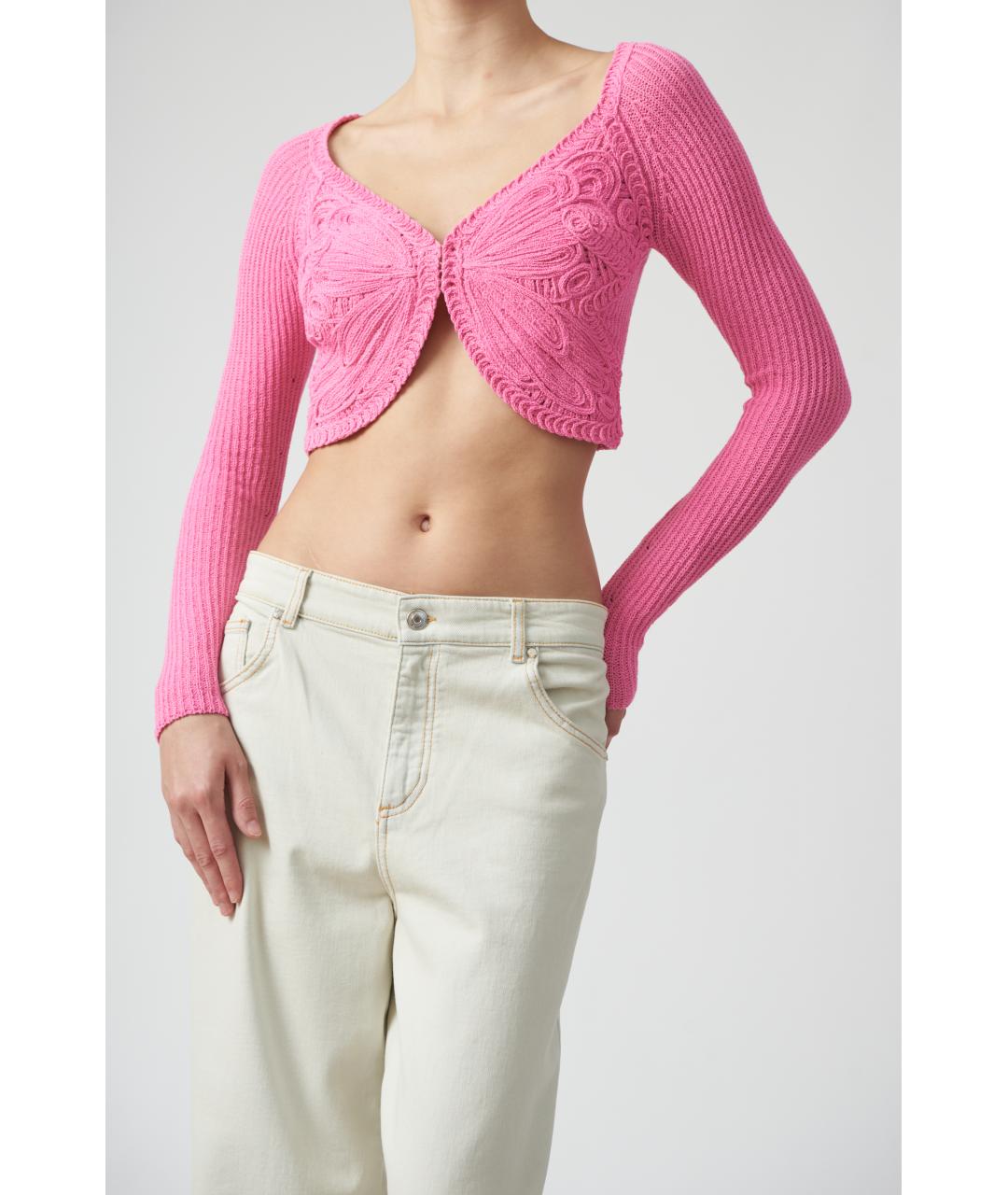 BLUMARINE Розовый хлопковый джемпер / свитер, фото 3