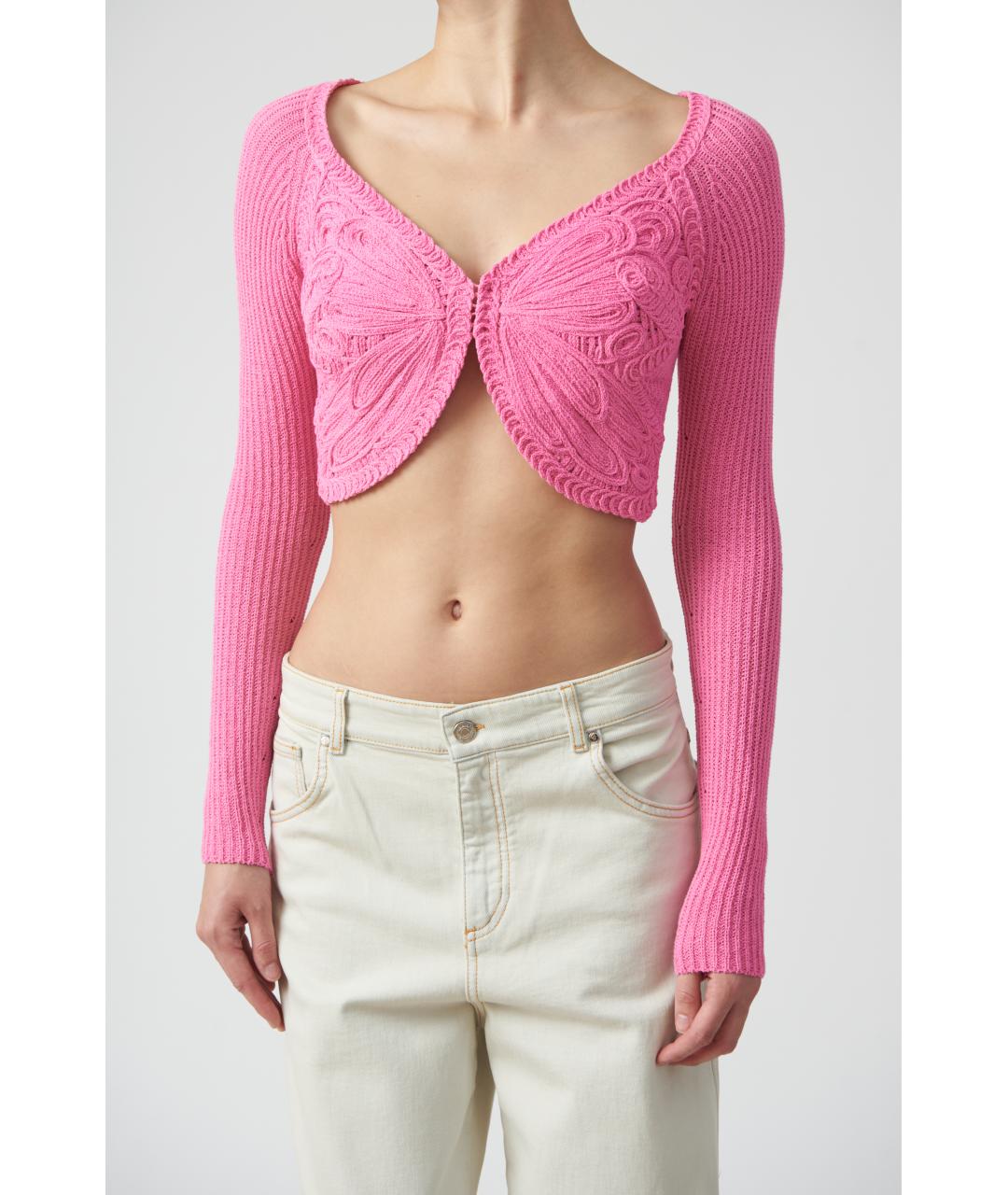 BLUMARINE Розовый хлопковый джемпер / свитер, фото 2