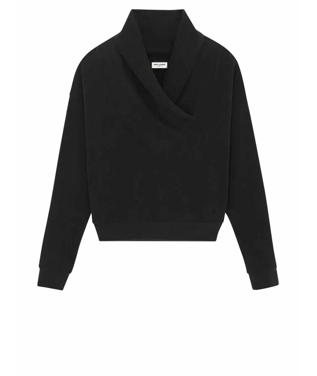 SAINT LAURENT Черный хлопковый джемпер / свитер, фото 1