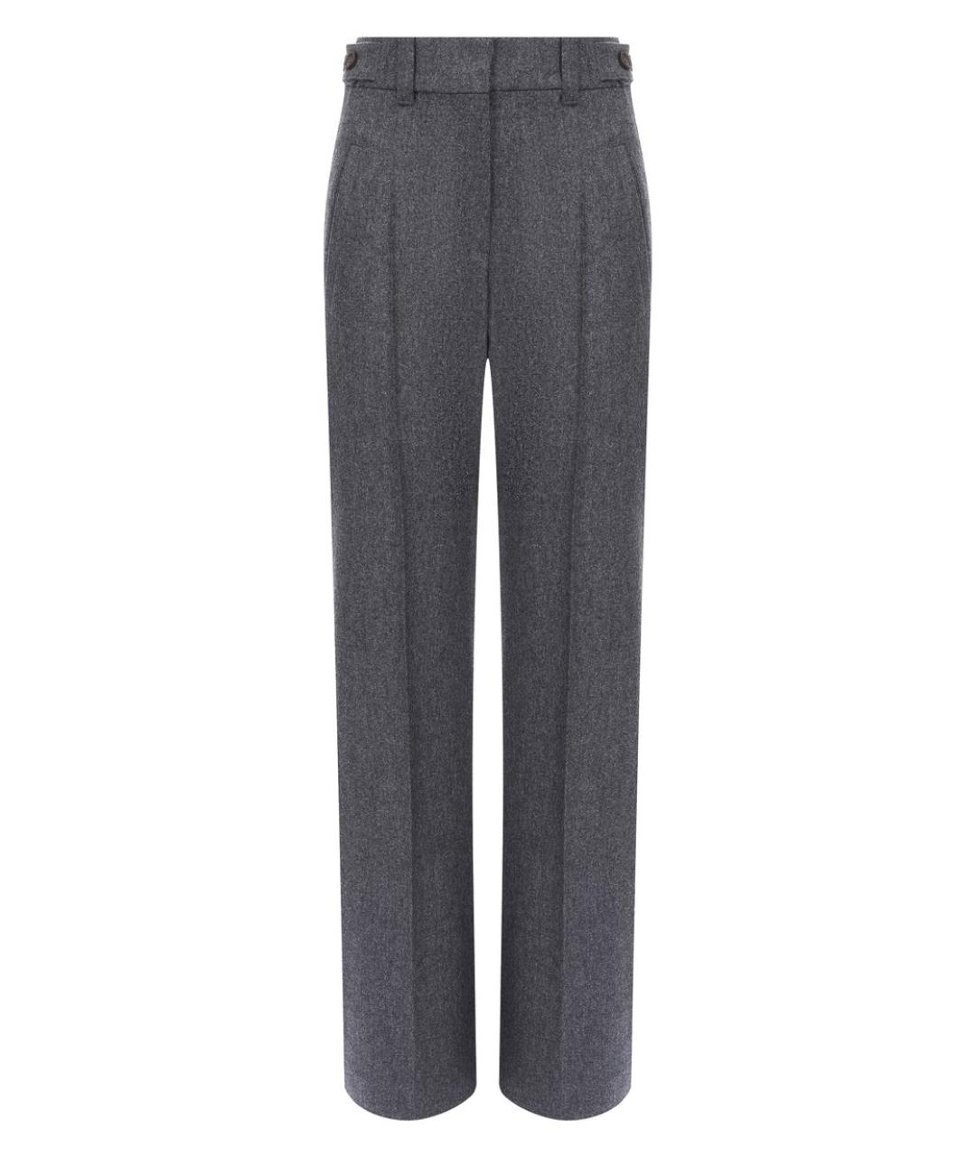 BRUNELLO CUCINELLI Серые шерстяные прямые брюки, фото 1