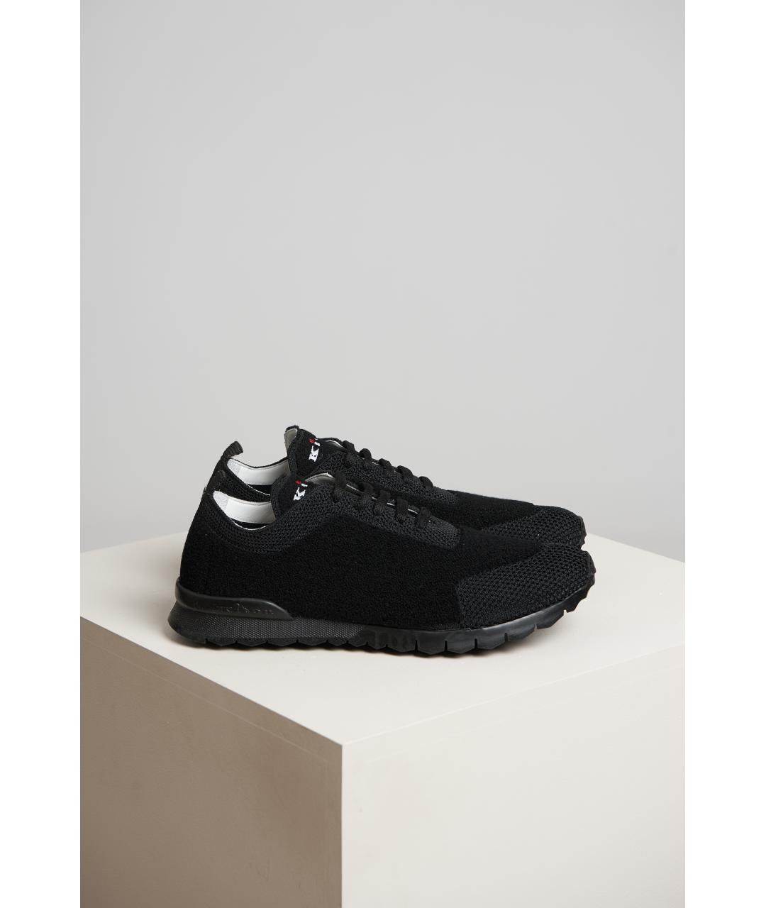 KITON Черные текстильные низкие кроссовки / кеды, фото 3