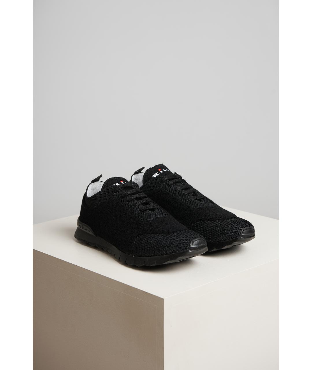 KITON Черные текстильные низкие кроссовки / кеды, фото 2