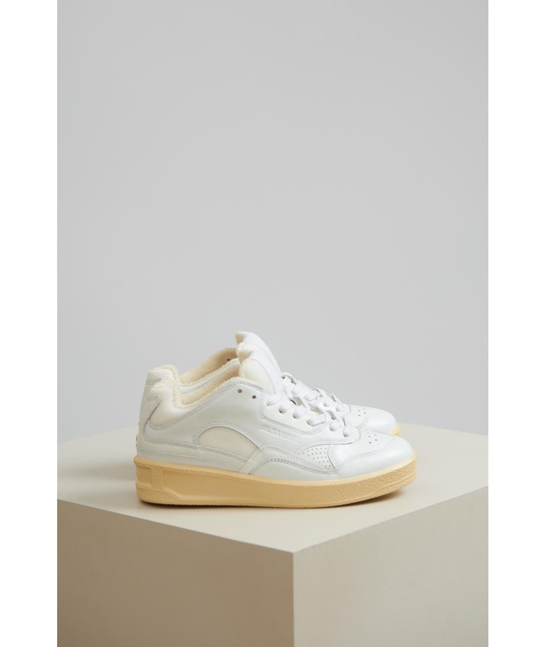 JIL SANDER Белые кожаные кеды, фото 2