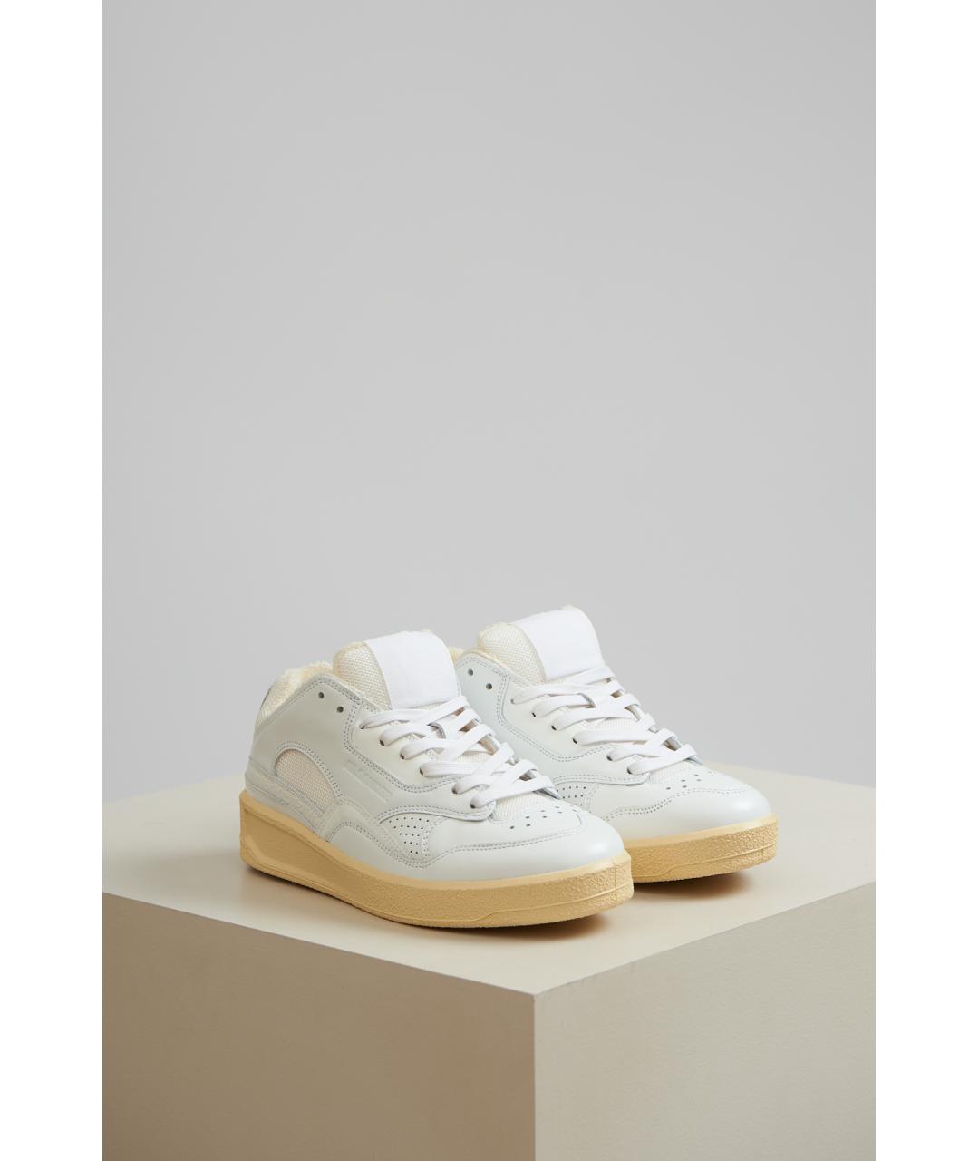 JIL SANDER Белые кожаные кеды, фото 5