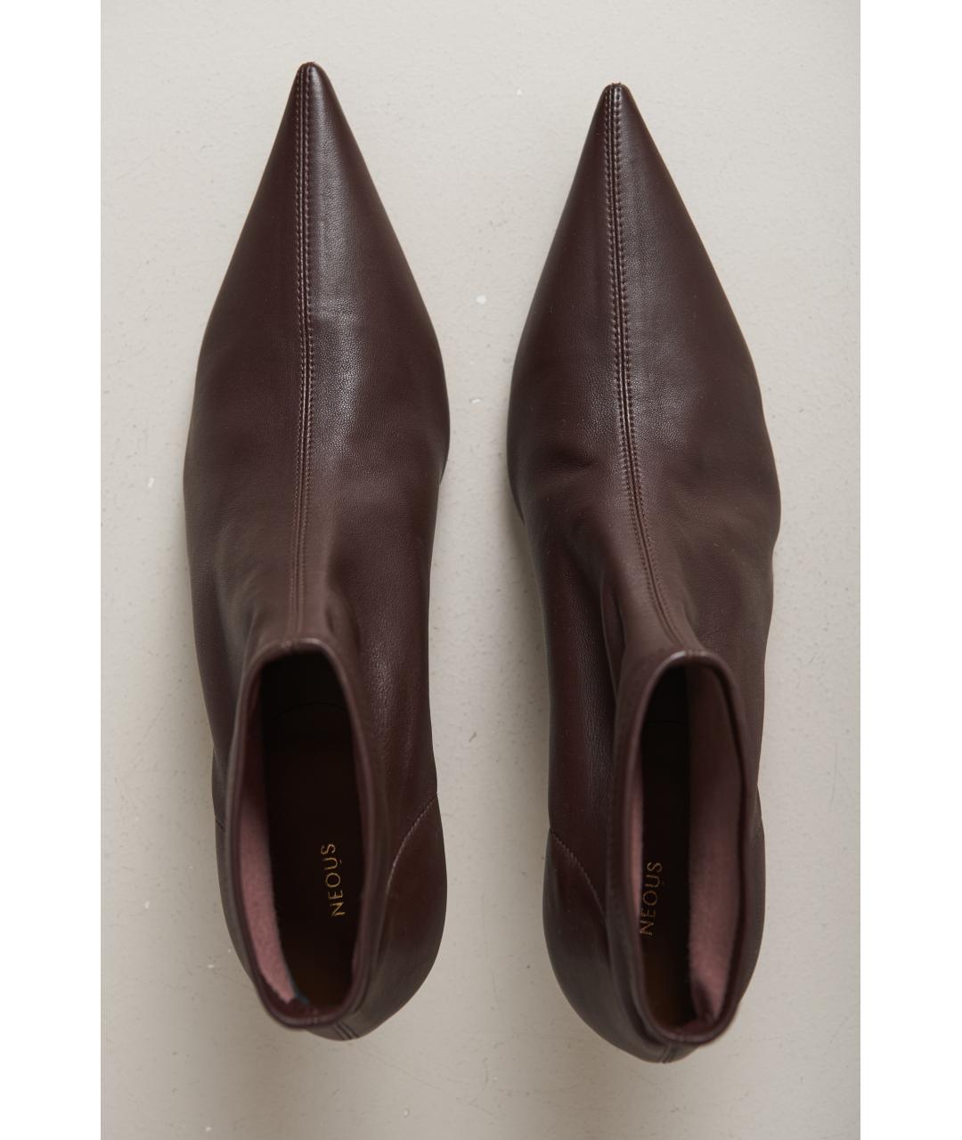 NEOUS Коричневые кожаные ботильоны, фото 5