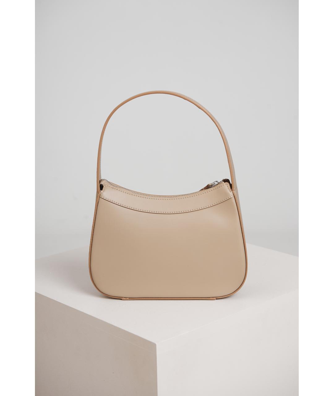 BY FAR Бежевая кожаная сумка с короткими ручками, фото 5