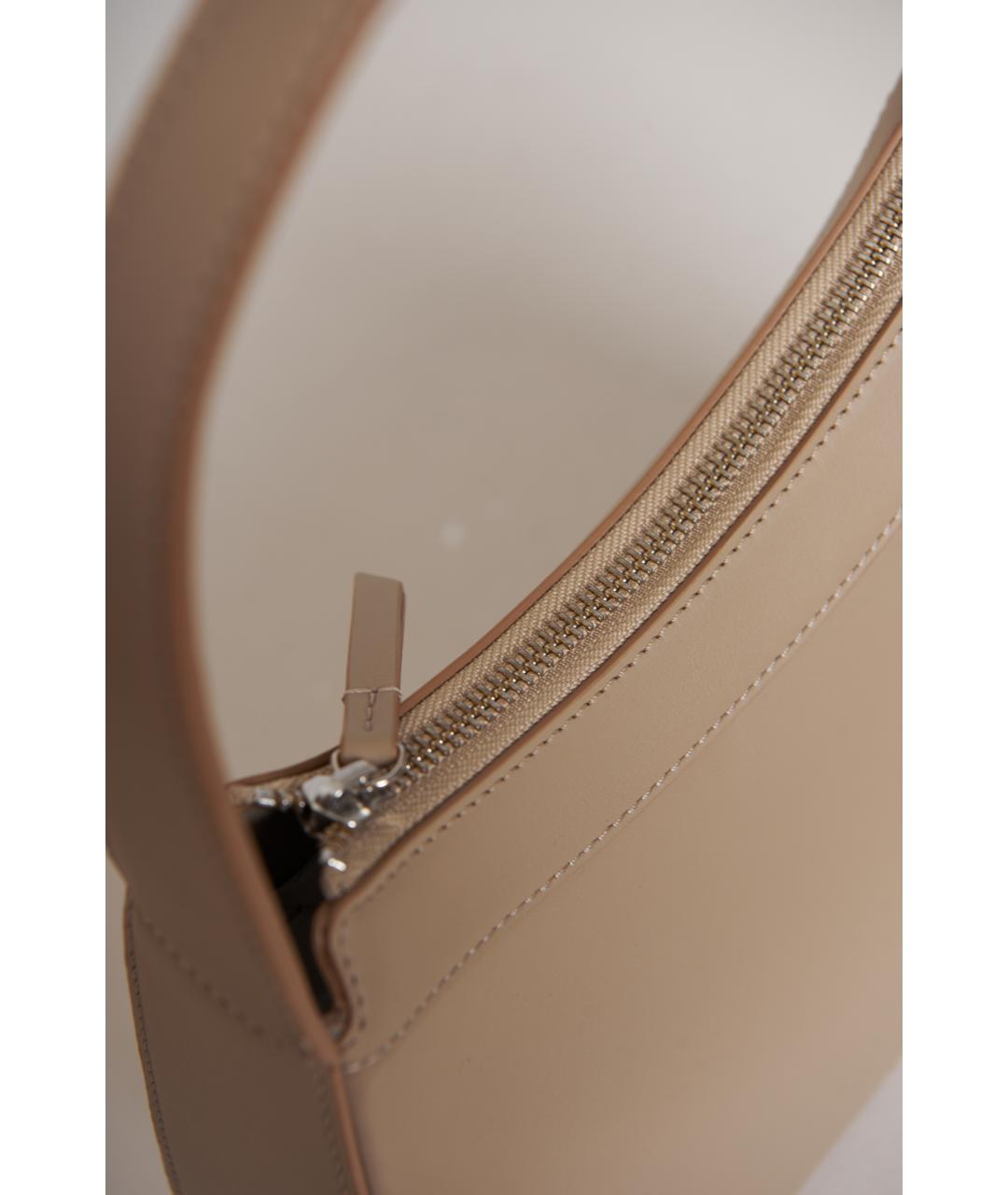 BY FAR Бежевая кожаная сумка с короткими ручками, фото 4