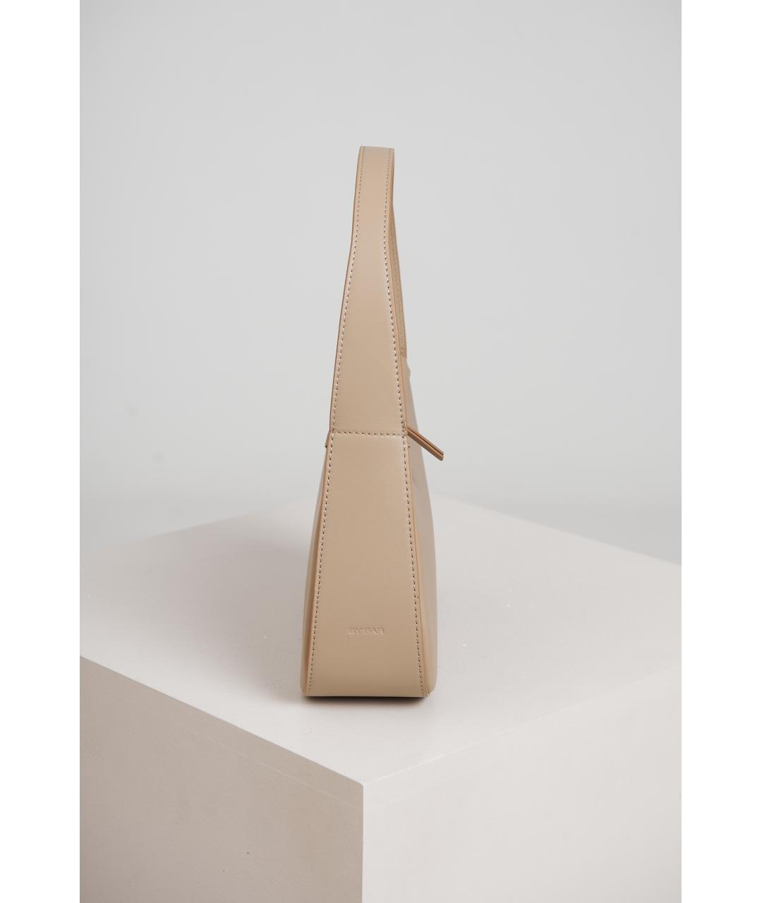 BY FAR Бежевая кожаная сумка с короткими ручками, фото 3