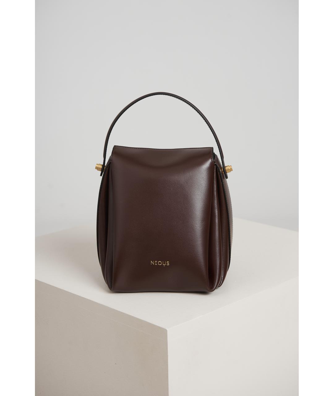 NEOUS Коричневая кожаная сумка через плечо, фото 5