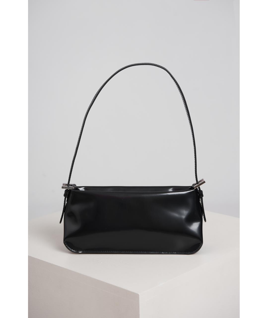 BY FAR Черная кожаная сумка с короткими ручками, фото 5