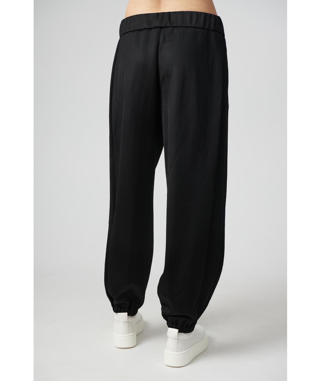 JIL SANDER Черные вискозные брюки широкие, фото 3