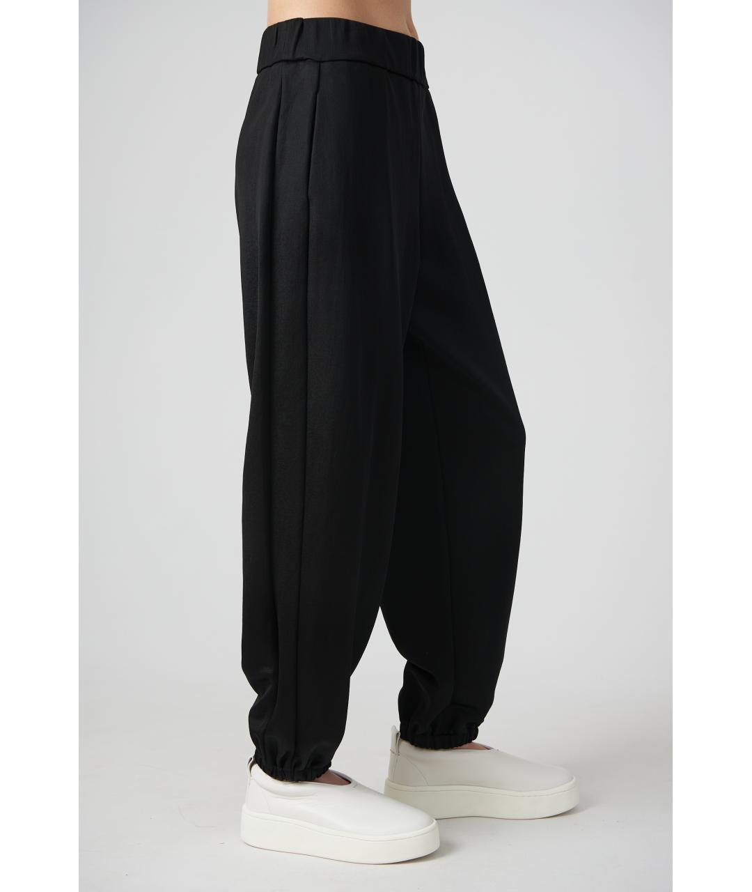 JIL SANDER Черные вискозные брюки широкие, фото 4