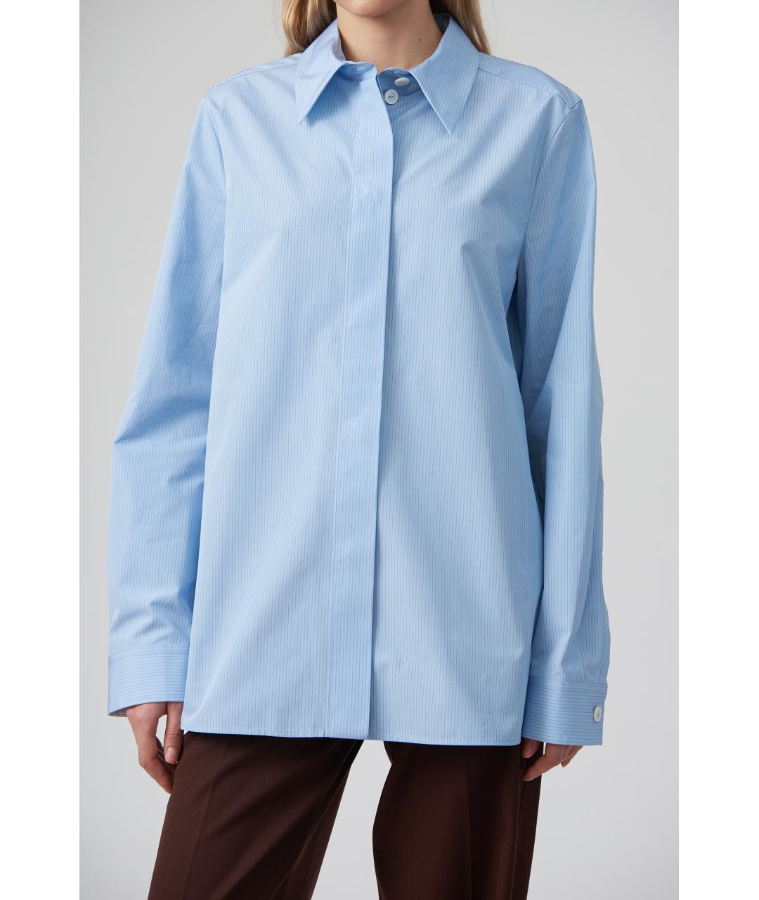 JIL SANDER Голубая хлопковая рубашка, фото 2