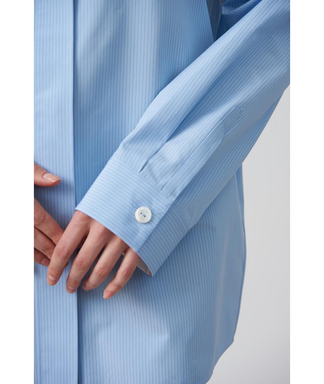 JIL SANDER Голубая хлопковая рубашка, фото 4