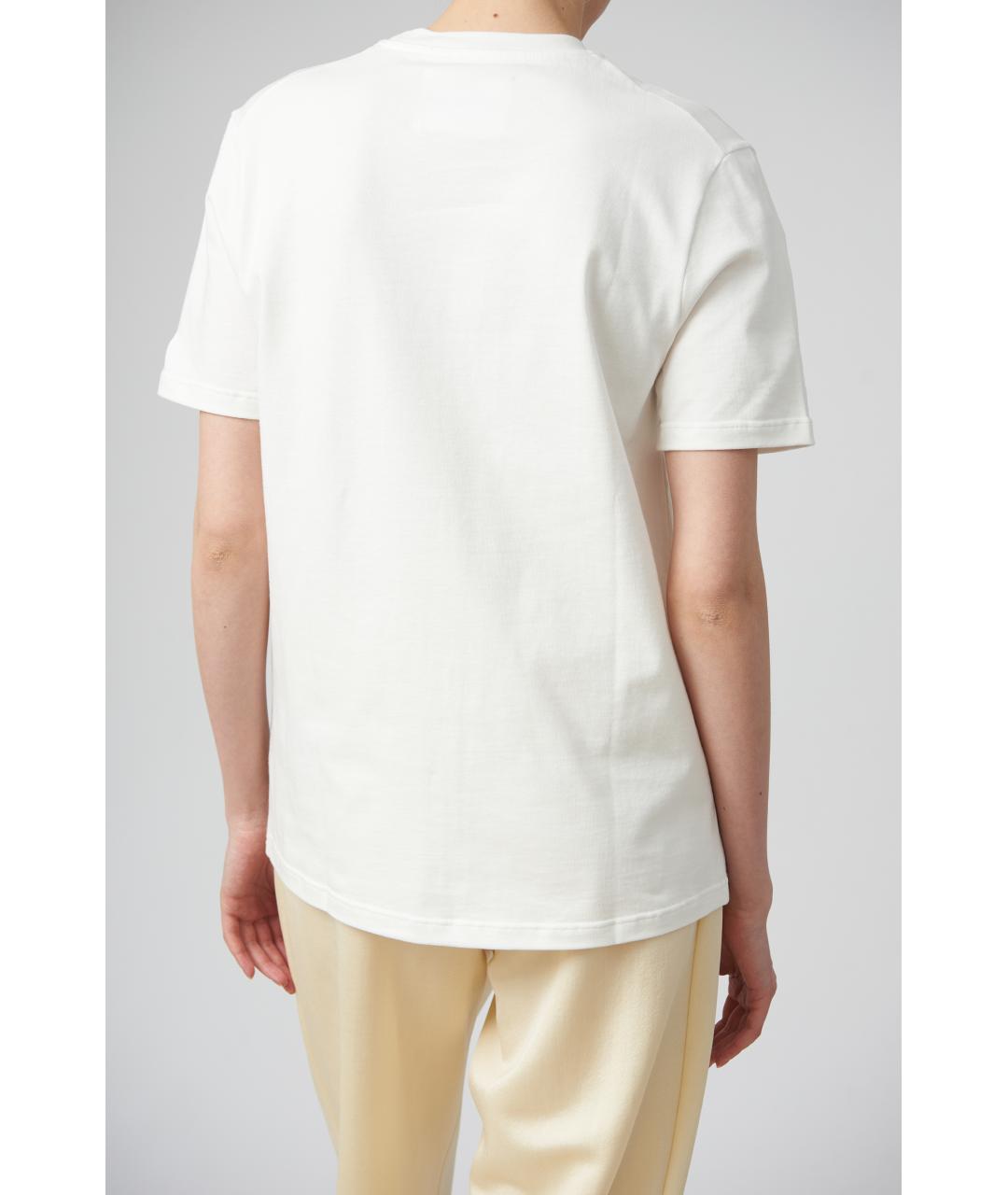 JIL SANDER Белая хлопковая футболка, фото 5