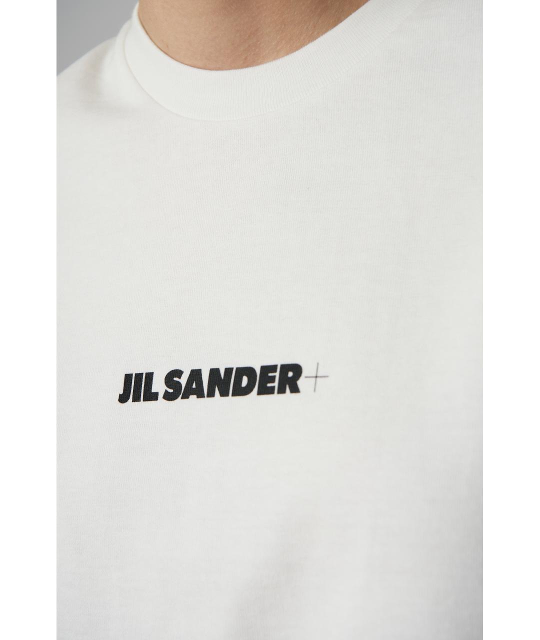 JIL SANDER Белая хлопковая футболка, фото 4