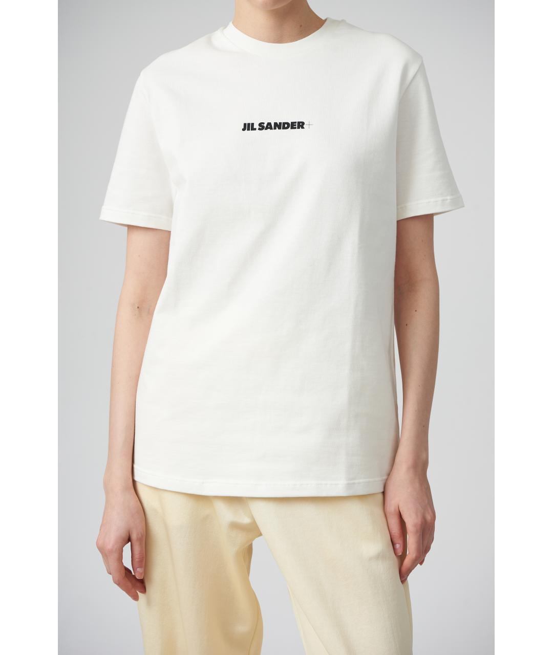 JIL SANDER Белая хлопковая футболка, фото 3