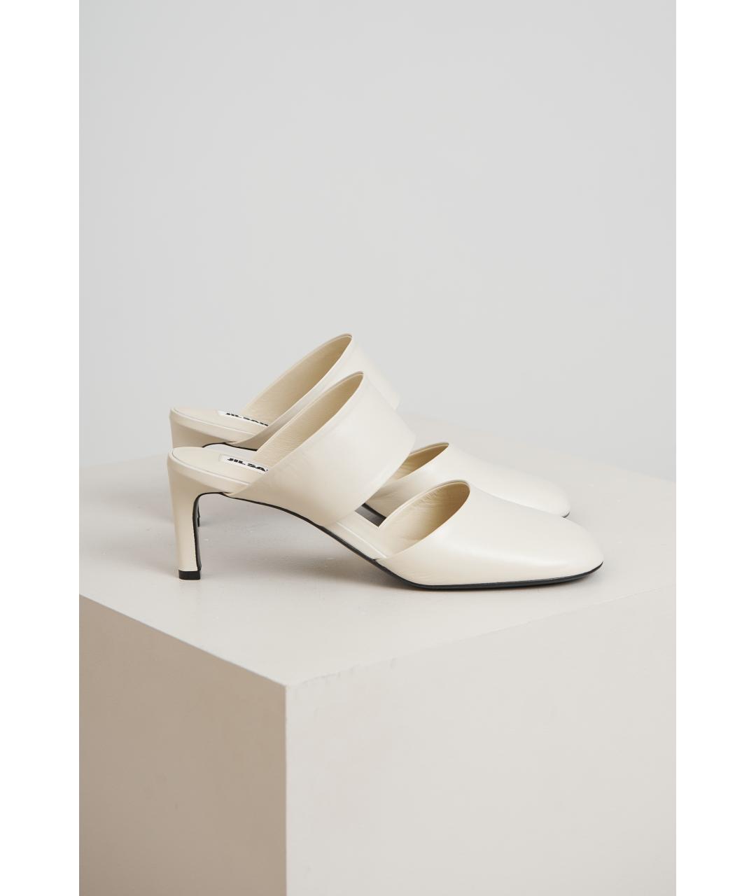 JIL SANDER Белые кожаные туфли, фото 2