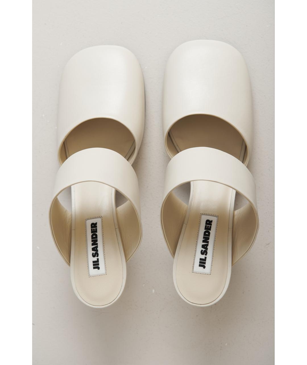 JIL SANDER Белые кожаные туфли, фото 5