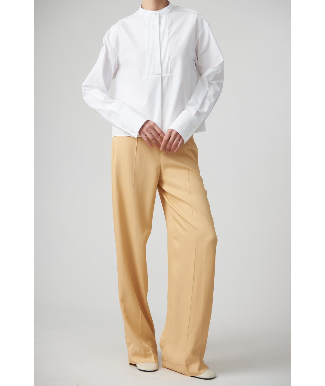 JIL SANDER Бежевые вискозные брюки широкие, фото 2