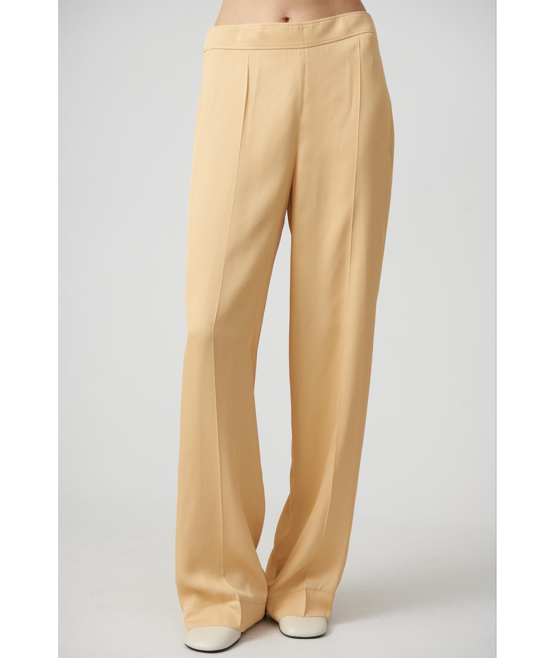 JIL SANDER Бежевые вискозные брюки широкие, фото 6