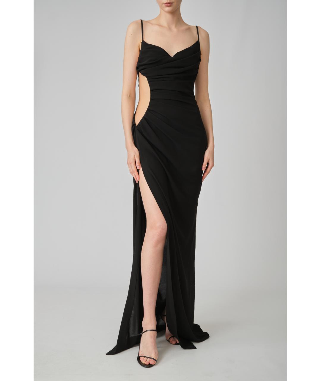MUGLER Черное вискозное вечернее платье, фото 2