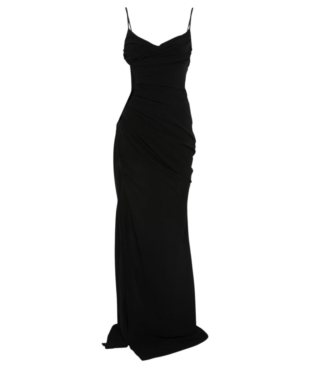 MUGLER Черное вискозное вечернее платье, фото 1