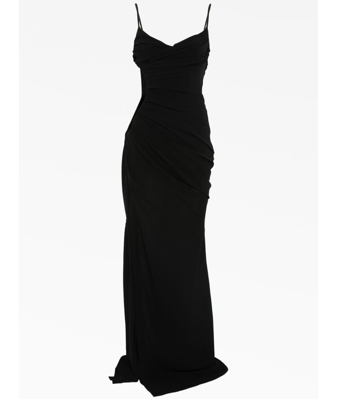 MUGLER Черное вискозное вечернее платье, фото 5