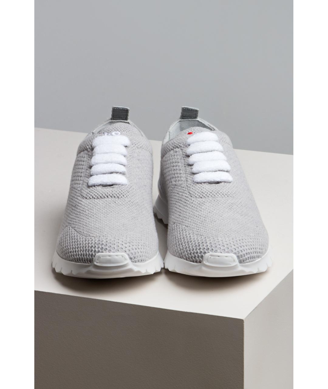 KITON Серые текстильные кроссовки, фото 2