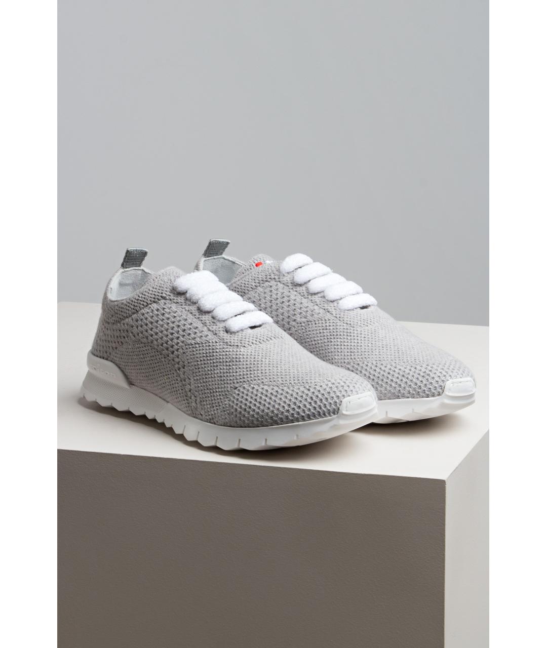 KITON Серые текстильные кроссовки, фото 4