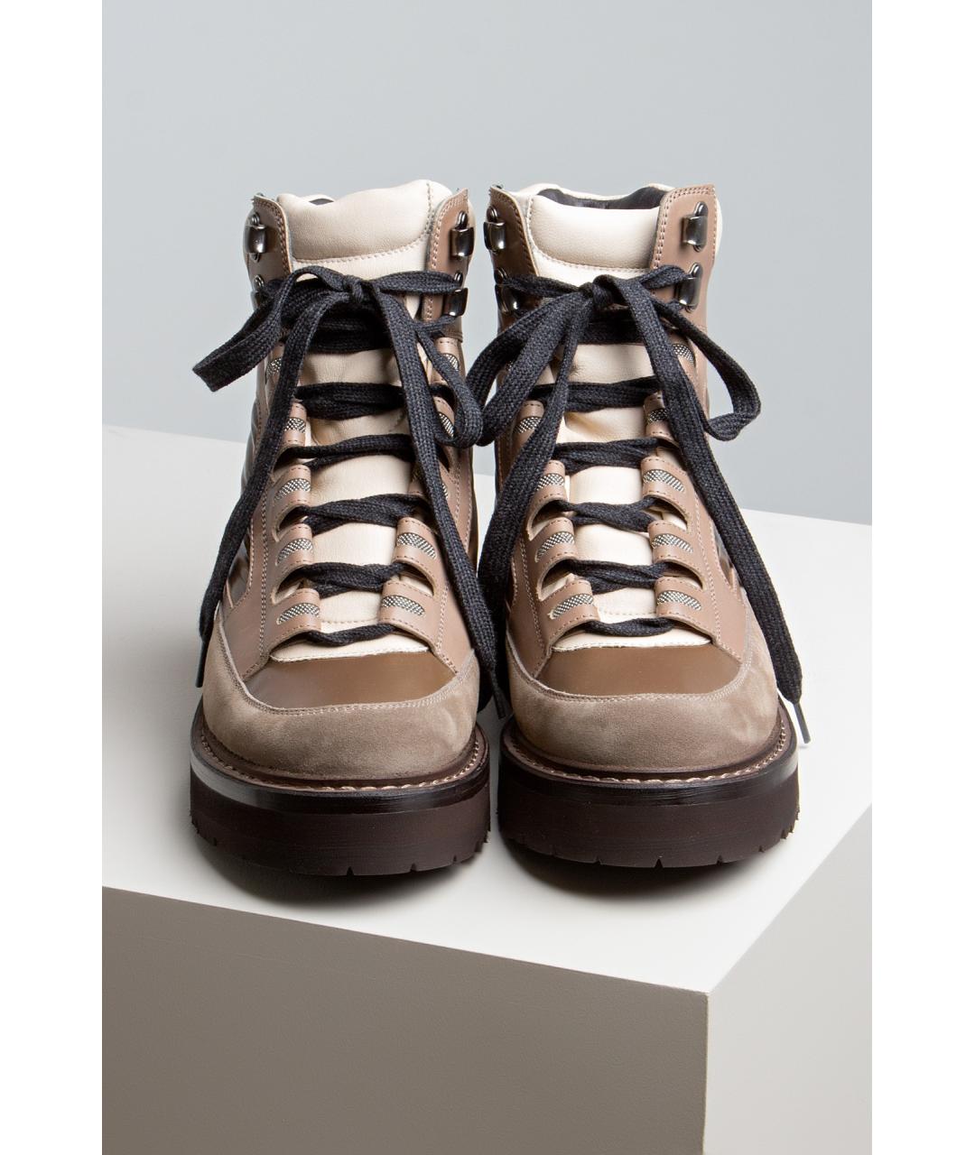 BRUNELLO CUCINELLI Бежевые ботинки, фото 3