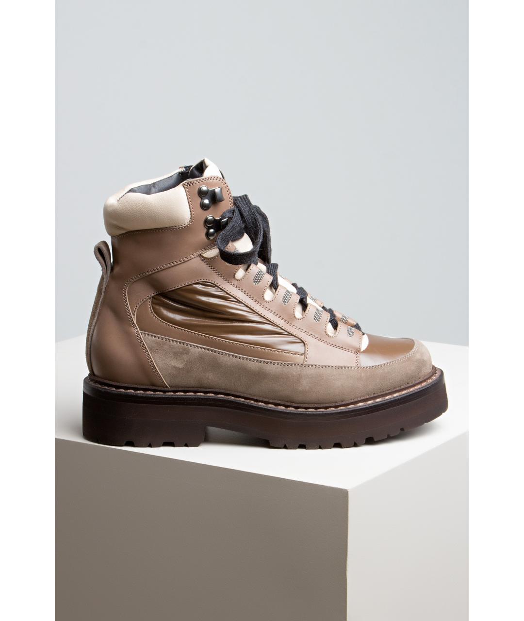 BRUNELLO CUCINELLI Бежевые ботинки, фото 5