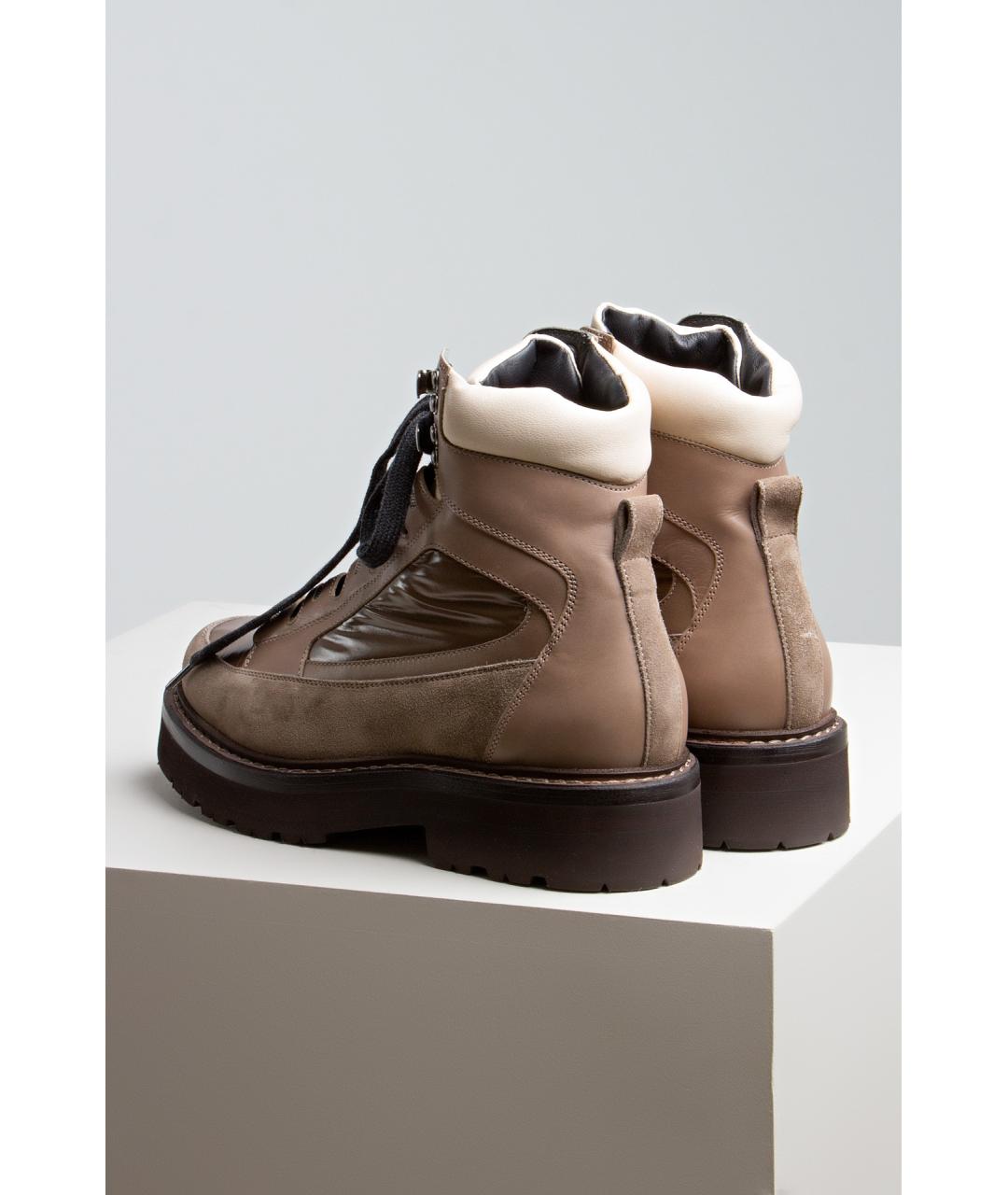 BRUNELLO CUCINELLI Бежевые ботинки, фото 4
