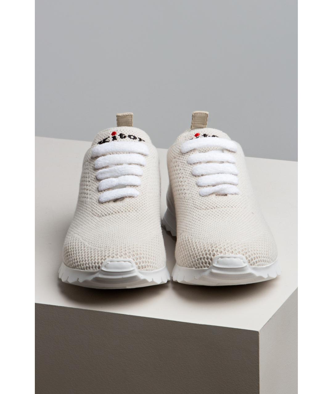 KITON Бежевые текстильные кроссовки, фото 2