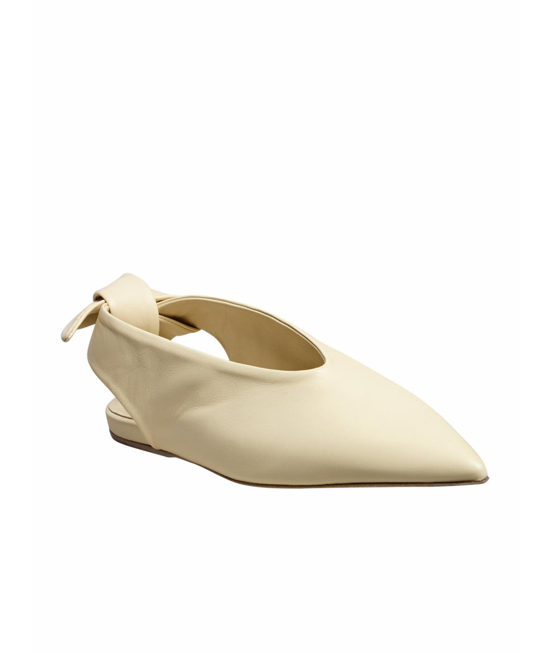 JIL SANDER Желтые кожаные туфли, фото 1