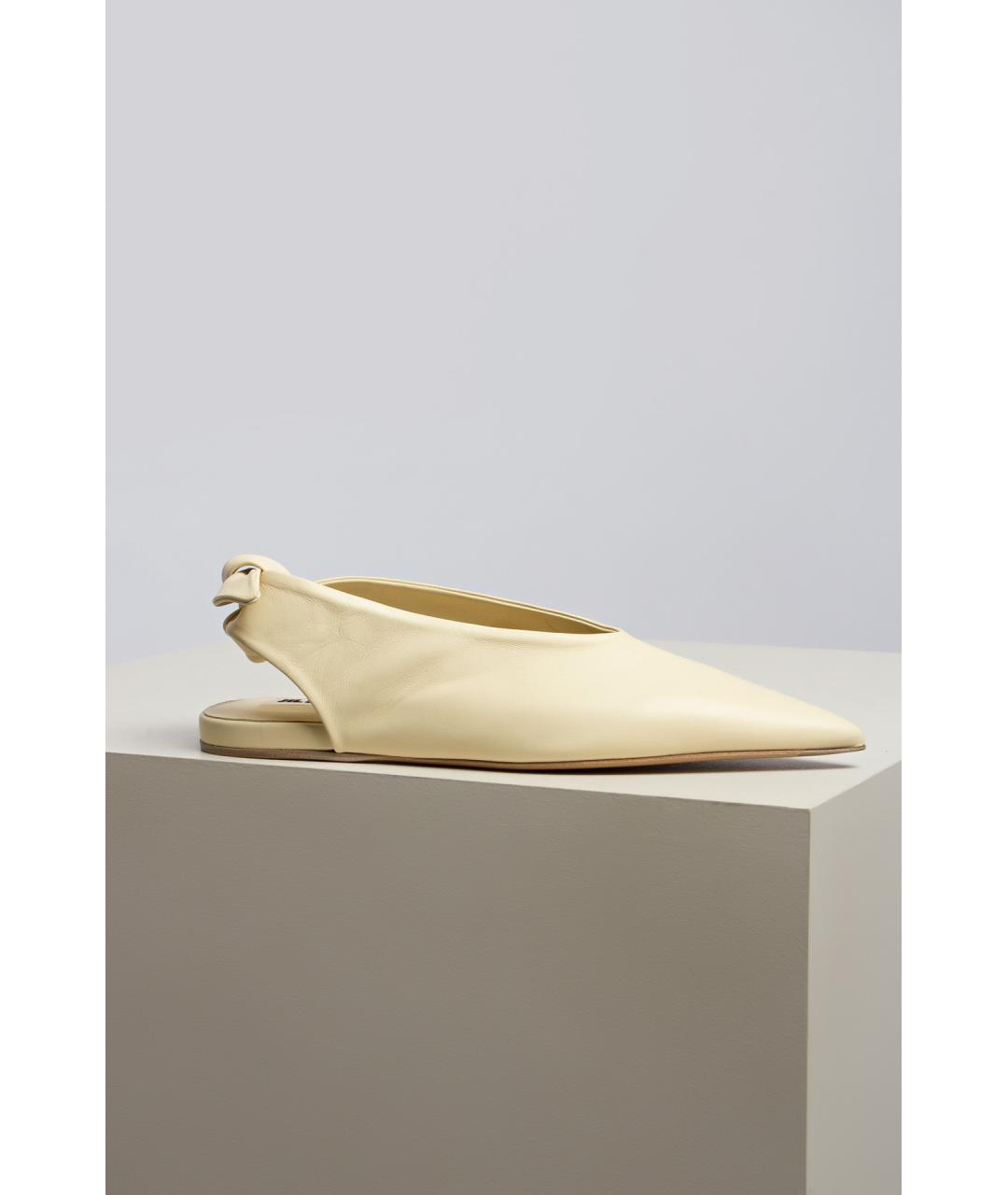 JIL SANDER Желтые кожаные туфли, фото 4
