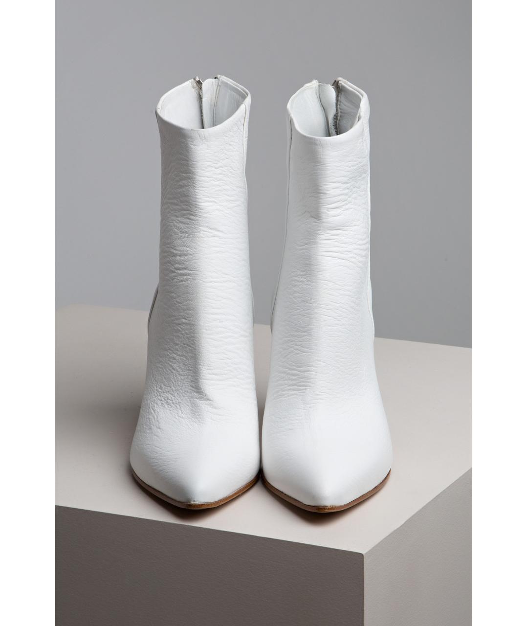 MM6 MAISON MARGIELA Белые кожаные ботильоны, фото 2