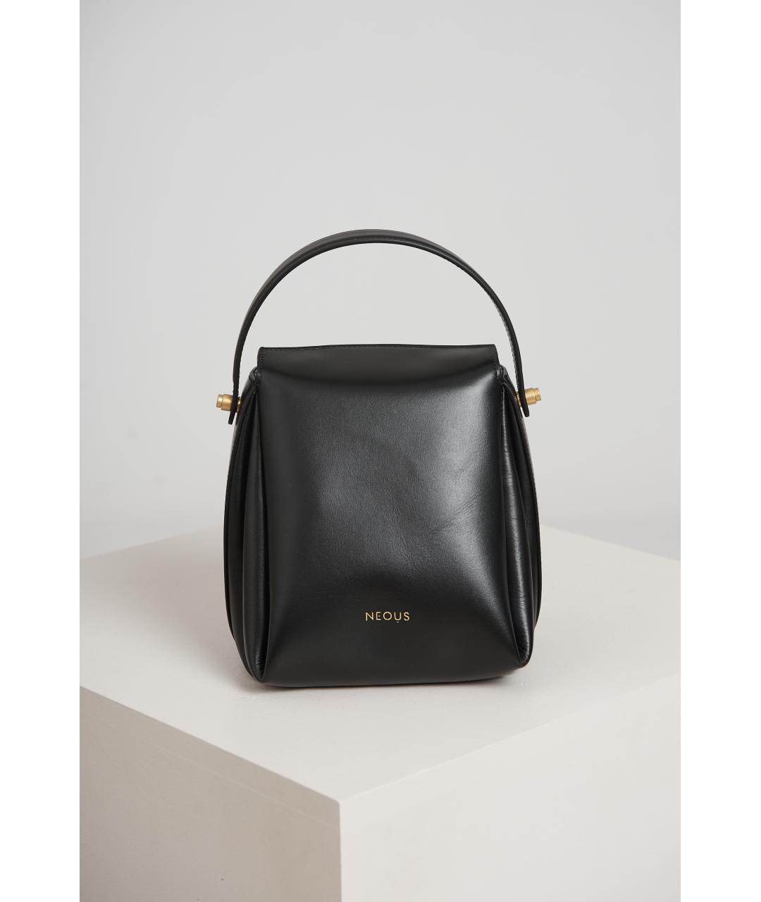 NEOUS Черная кожаная сумка через плечо, фото 5