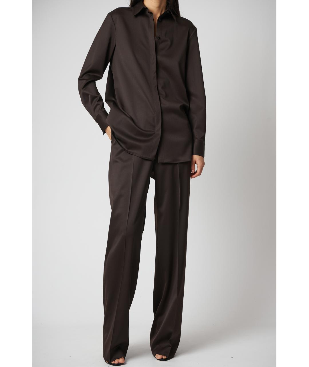 KITON Коричневые шерстяные прямые брюки, фото 6