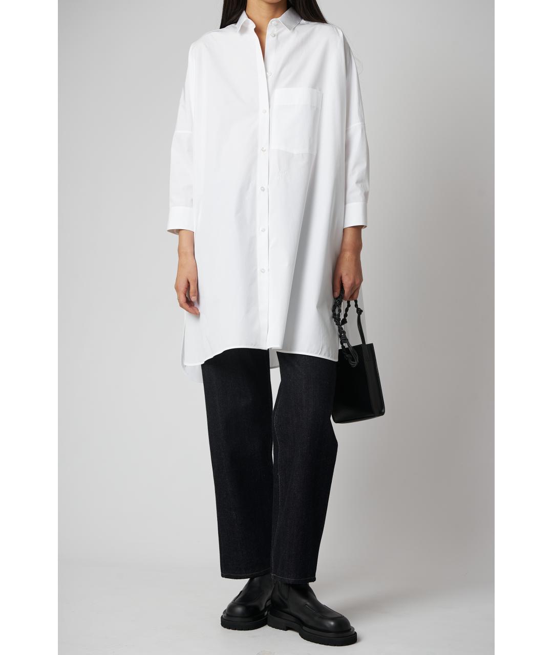 JIL SANDER Белая хлопковая блузы, фото 2