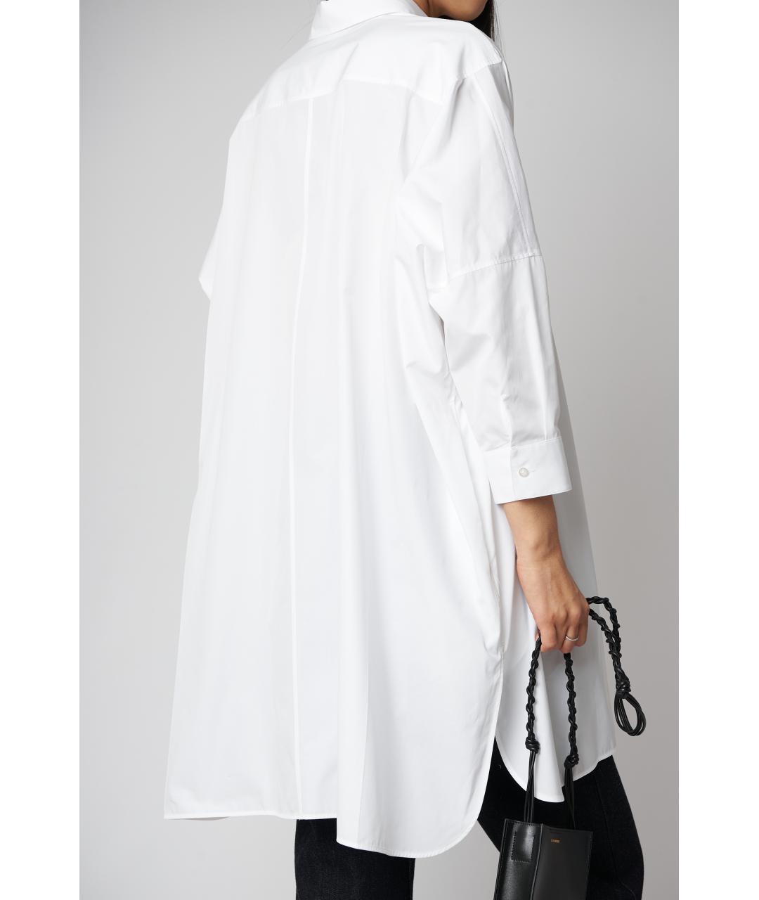 JIL SANDER Белая хлопковая блузы, фото 6